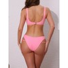 INSPIRE CHIC Women's Cutout Racerback Ribbed Bikini Sets, Scoop Neck Top Triangle Bottom Swimwear Bathing Suits 1 Set - 3 of 4