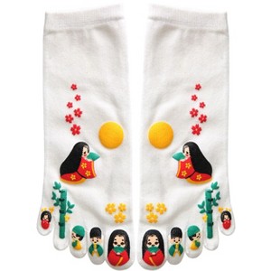 INSPIRE CHIC Women's Casual Cartoon Print Five-Toe Socks 2 Pairs - 1 of 3