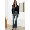 Slickblue Women's Mid Waist Stripe Flare Jeans, Destroyed Hem, Stretch Fit, Zipper Closure, Size 26, Blue - 2 of 4