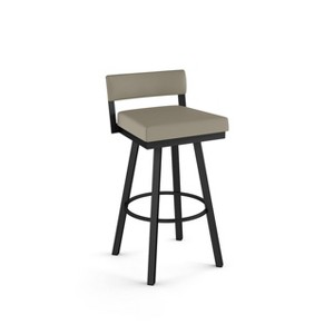 Amisco Travis Upholstered Barstool Greige/Black - 1 of 4