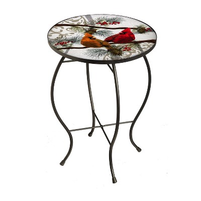 Evergreen New Creative Seasonal Cardinals Glass Patio Table