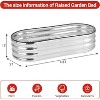 2-Pack Galvanized Raised Garden Beds, 4.5x2x1 FT Oval Metal Planter Boxes for Vegetables & Flowers, Outdoor Gardening Raised Beds with Open Bottom - 3 of 4