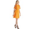 24seven Comfort Apparel Ruffle Cold Shoulder A Line Knee Length Dress - 2 of 4