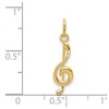 Black Bow Jewelry 14k Yellow Gold Small Treble Clef Charm or Pendant, 5 x 21mm - 3 of 4