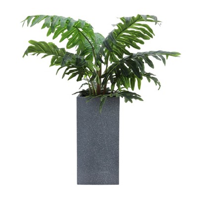 Syemin Planters Resin Square Nested Planters with Outdoor and Indoor, Vegetables and Herbs, Garden Decor, Dark Gray 20"*20"*35"