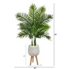 Nearly Natural 52-in Areca Palm Artificial Tree in White Planter with Stand (Real Touch) - 2 of 4
