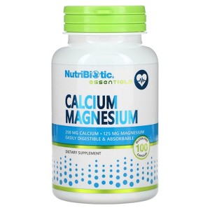 NutriBiotic Essentials, Calcium Magnesium, 100 Gluten Free Capsules - 1 of 4