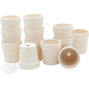 12-pcs Ceramic Flower Pot - Mini Terracotta, Small Clay Pots for Plants, Paintable Flower Pots for Kids - 1 of 4