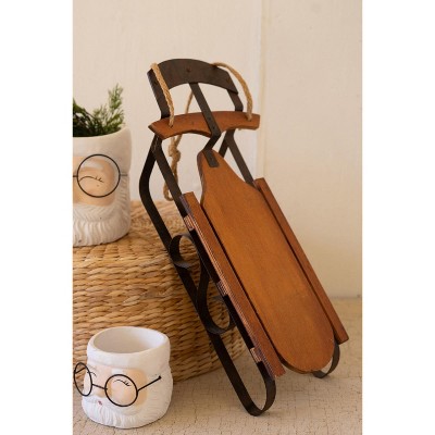 Kalalou Set of Metal & Wood Christmas Sleds (Min 2) – Farmhouse Holiday Accent