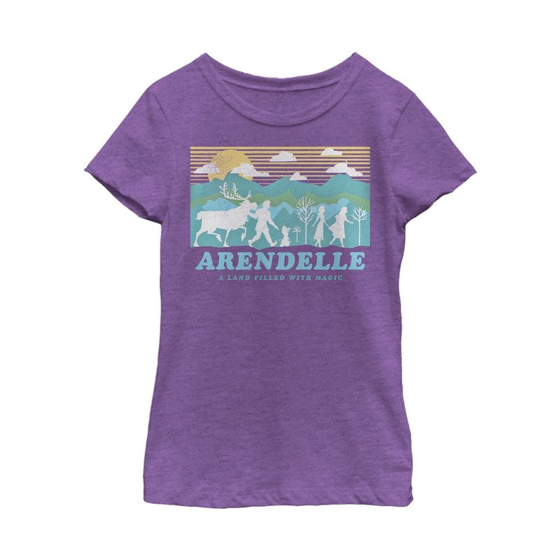 Girl's Frozen 2 Magical Traveler Silhouette T-Shirt, 1 of 5