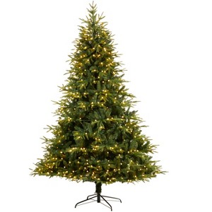 Nearly Natural 8-ft Colorado Mountain Fir Natural Look Artificial Christmas Tree with 700 Multi LED Lights and 3560 Bendable Branches - 1 of 4
