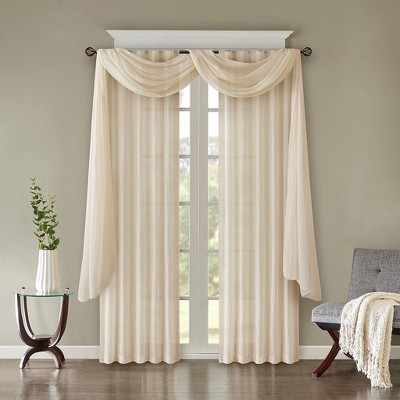 MAYEERTY 2 Pcs Window Panels Solid Crushed Curtain Panel Pair
