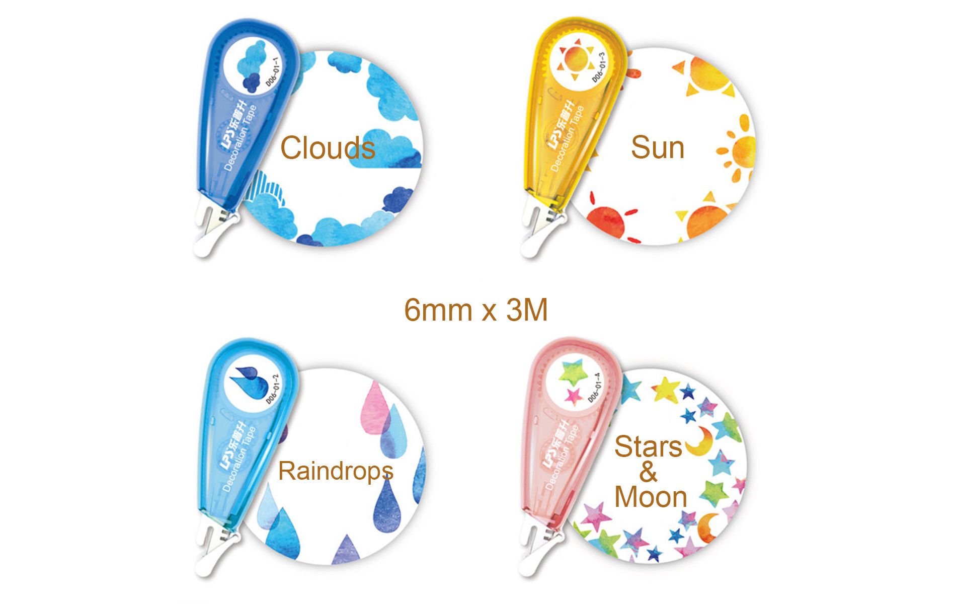 Wrapables Novelty Sticker Machine Pens, Decorative Stationery Supplies for Home Office School, Weather & Constellations