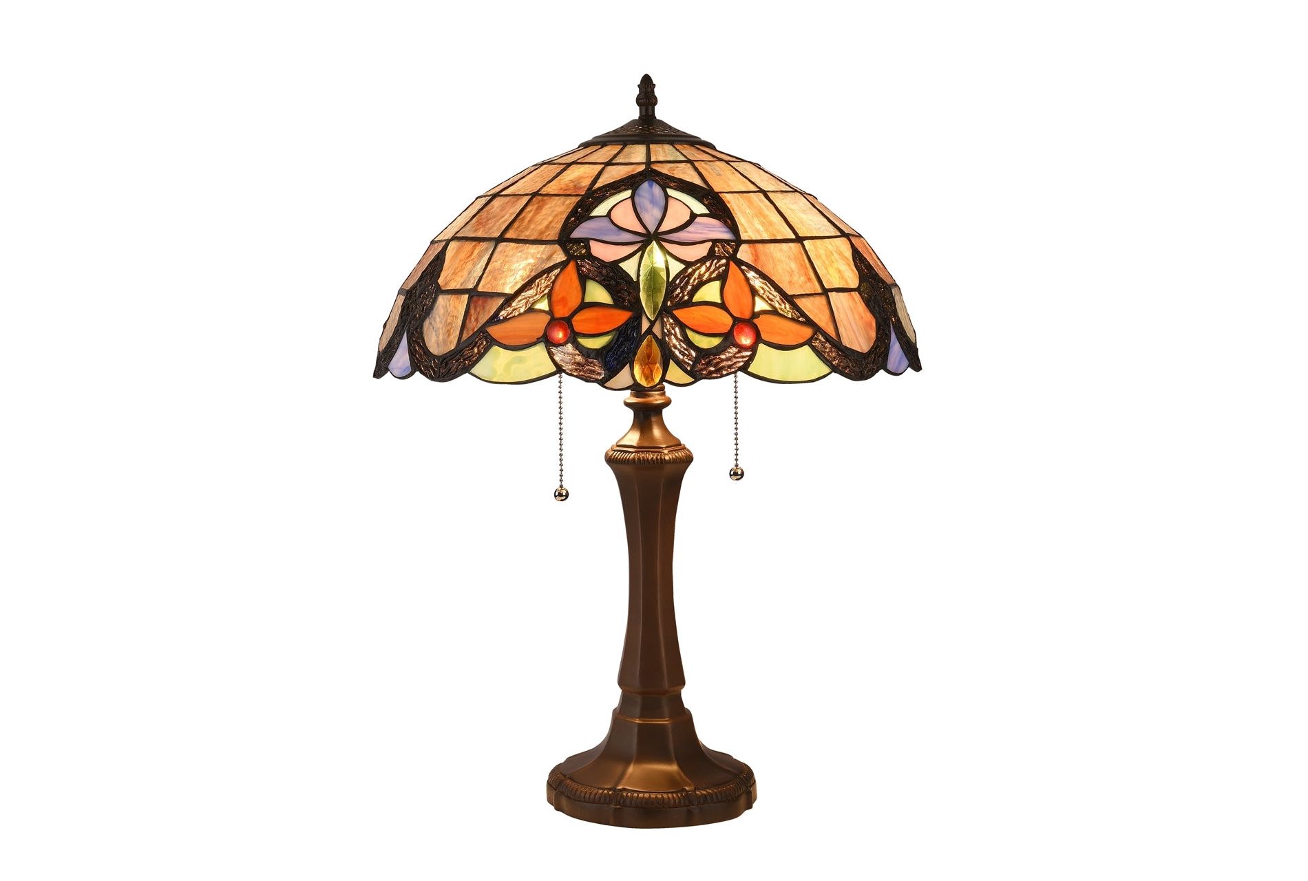 Chloe Lighting Monroe Tiffany-style Dark Bronze 2 Light Victorian Table Lamp 16" Shade