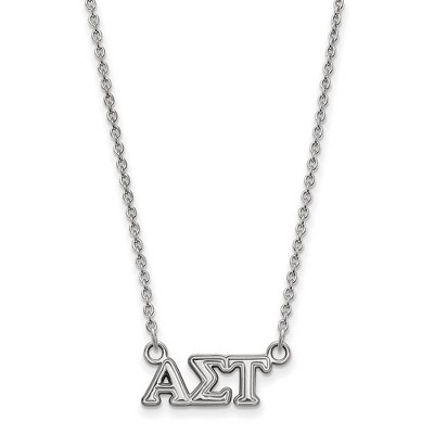 Black Bow Jewelry Sterling Silver Alpha Sigma Tau Greek Life Necklace 18 Inch