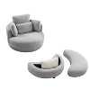 VYNXARIA VYNXARIA 39"W Oversized Swivel Chair with moon storage ottoman and 4 pillows,gray - 3 of 4