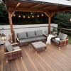 Outdoor Patio Sofa Set, 7 Pcs Sofa Set with Multifunctional Footstool, Rattan Sofa with Wooden Armrests and Removable PE Cushions-Coolbibila - 3 of 4