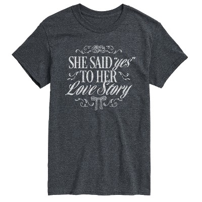 Women's - Instant Message - Yes To Her Love Story Short Sleeve Graphic T-Shirt