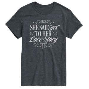 Women's - Instant Message - Yes To Her Love Story Short Sleeve Graphic T-Shirt - 1 of 4
