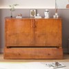 Mjkone Queen Murphy Bed Cabinet with Built-in Charging Station and Drawer,Trifold Mattress, Modern Murphy Cube Chest Bed - 4 of 4
