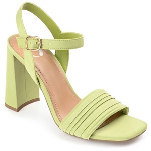 Journee Collection Womens Skiler Tru Comfort Foam Open Square Toe Block Heel Sandals Green 9.5 - 1 of 4
