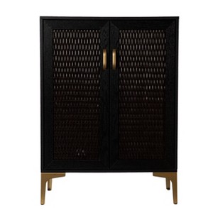 Rolliston Two-Door Bar Cabinet - HZ1141041 - Black - SEI - 1 of 4
