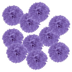 Unique Bargains Decorative Reusable Party Wedding Tissue Pom Poms Flowers 10 Pcs - 1 of 4