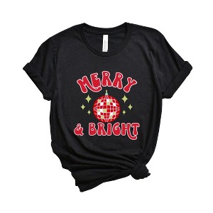Simply Sage Market Women's Merry and Bright Disco Ball Short Sleeve Graphic Tee - 1 of 4