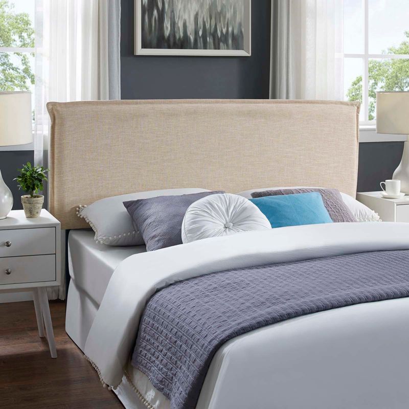 Camille Queen Upholstered Fabric Headboard Beige - Modway, 3 of 7