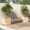 vidaXL Solid Wood Pine Garden Planters Set - Weather-Resistant and Durable - Ideal for Outdoor Use - 23.6"x23.6"x23.6" - Brown - Assembly Required - 2 of 4