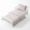 Bacati - Petals/Floral Coral Girls Muslin 4 pc Toddler Bedding Set - 2 of 4