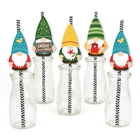 Big Dot Of Happiness Christmas Gnomes - Paper Straw Decor - Holiday Party  Striped Decorative Straws - Set Of 24 : Target