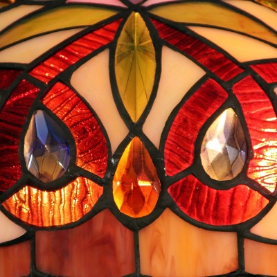Serenity Victorian Tiffany-Style Bronze Stained Glass Table Lamp
