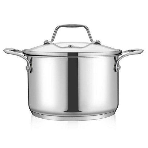 Nutrichef Stainless Steel Cookware Saucepan - 2 Quart, Heavy Duty Induction  Pot, Saucepan With Lid : Target
