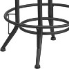 Merrick Lane Barstool Contemporary Black Faux Leather Backless Stool with Swivel Seat Height Adjustment and Footrest - 4 of 4