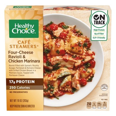 Healthy Choice Café Steamers Frozen Four Cheese Ravioli & Chicken Marinara - 10oz