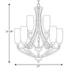 Progress Lighting Wisten 9-Light Two-Tier Chandelier, Brushed Nickel, Etched White Glass - 2 of 2