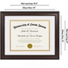 Americanflat Ornate 11x14 Diploma Frame in Beaded Mahogany, Certificate Frame with White and Gold Mat Displays - 2 of 4