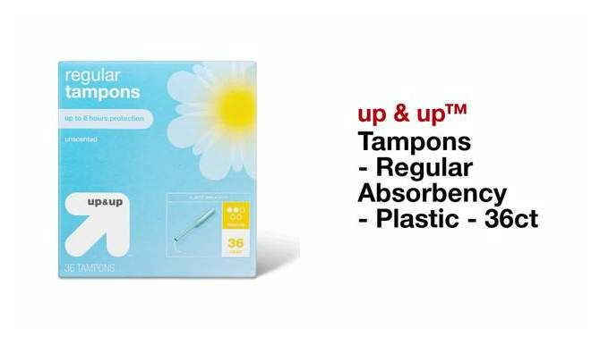 Tampons - Regular Absorbency - Plastic - 36ct - up &#38; up&#8482;, 2 of 5, play video