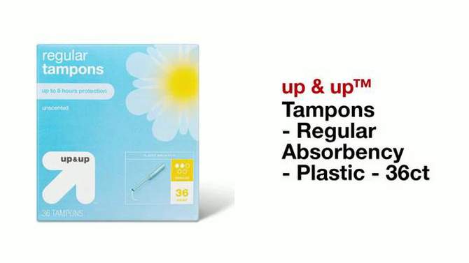 Tampons - Regular Absorbency - Plastic - 36ct - up &#38; up&#8482;, 2 of 5, play video