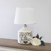 Welcome Home Rustic Ceramic Accent Table Lamp: Linen Shade, UL Listed - Simple Designs - 3 of 4