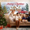 Customized Christmas Garage Banner 7x16Ft 100D Polyester Cloth, Snowman Theme with Red Trucks and Christmas Trees - 2 of 4