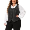 Agnes Orinda Women's Plus Size Sleeveless Jacquard Full Lining Elegant Suit Vests - image 2 of 4