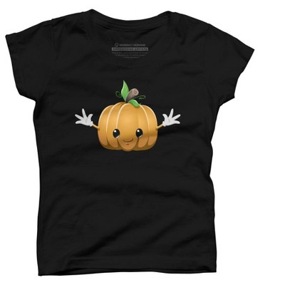 Girl's Design By Humans Halloween Pumpkin Monster 6 By LironPeer T-Shirt