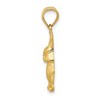 Black Bow Jewelry 14k Yellow Gold Satin and Diamond Cut Rabbit Pendant, 10mm - 2 of 4