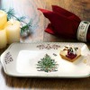 Spode Christmas Tree Gold Dessert Tray - 12" Fine Porcelain Festive Serving Platter with Red Ribbons, Holiday Collectible Dish - 2 of 3