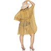 LA LEELA Women's House Daily Routine Evening Wear Vacation Holiday Casual Loungewear Relaxed Fit Caftan Midi Casual Sundress Medium-Large Beige, Solid - 2 of 4