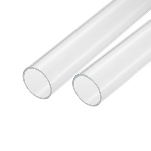 Unique Bargains Lamp Lantern Water Cooling System Acrylic Round Pipes Clear 2 Pcs 14" - 1 of 4