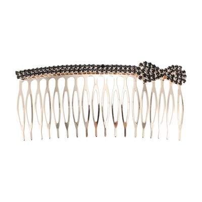Unique Bargains Women's Bow Tie Shape Hair Insert Combs Black 1 Pc
