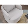 PAGED Boucle Fabric Swivel Accent Chair Living Room Chairs with Soild Wood Round Brown Base Leg for Living Room - 4 of 4
